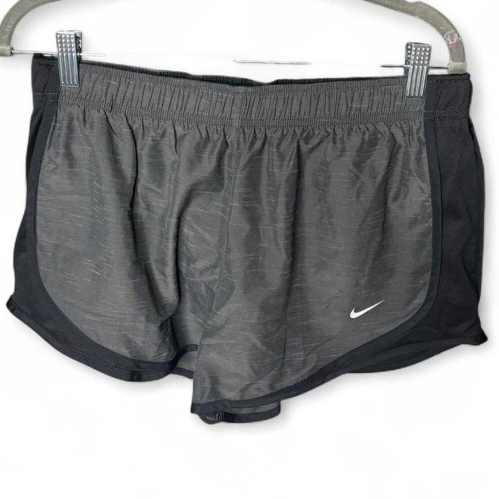Nike Dri-Fit Tempo Running Shorts Charcoal/Black Heather Mesh Trim Size L